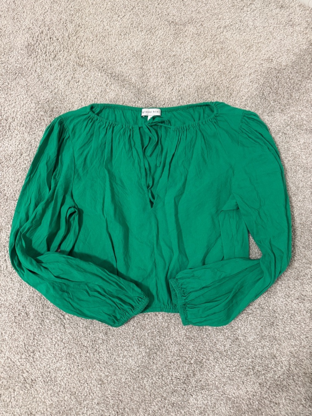 Gianni Bini Green Peasant Blouse